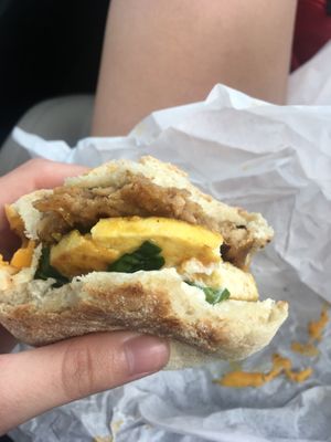 breakfast sandwich at Plant Power Fast Food - Ocean Beach in San Diego