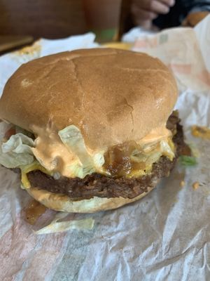 Iconic burger  at Plant Power Fast Food - Ocean Beach in San Diego