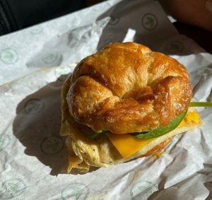 sausage egg & cheese (fried egg substitute)   at Plant Power Fast Food - Ocean Beach in San Diego