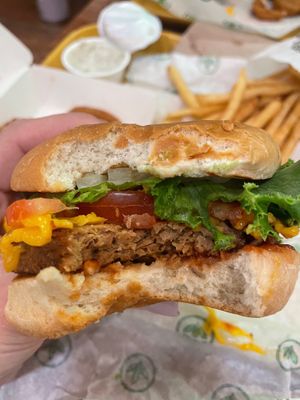 QUARTER POUND CHEESEBURGER
1/4 lb plant-based patty, lettuce, tomato, pickles, onions, mayo, ketchup, mustard & Vegan American Cheese at Plant Power Fast Food - Ocean Beach in San Diego