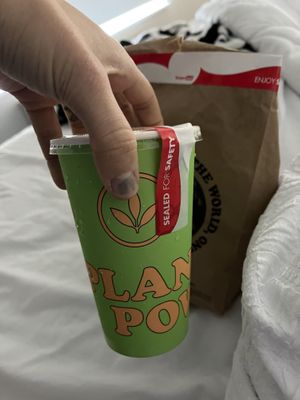 Strawberry milkshake #Veganuary at Plant Power Fast Food - Ocean Beach in San Diego