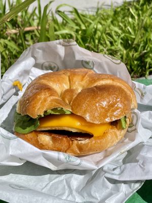 Croissant with egg & cheese  at Plant Power Fast Food - Ocean Beach in San Diego
