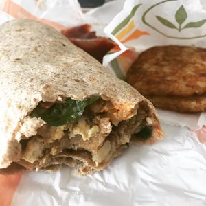 Breakfast Burrito & Hash Browns at Plant Power Fast Food - Ocean Beach in San Diego