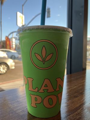 Frosty milkshake on a sunny day  at Plant Power Fast Food - Ocean Beach in San Diego