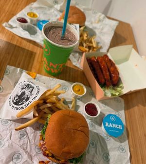 Girl dinner  at Plant Power Fast Food - Ocean Beach in San Diego