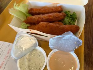 Buffalo wings at Plant Power Fast Food - Ocean Beach in San Diego