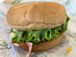 Bacon cheeseburger at Plant Power Fast Food - Ocean Beach in San Diego