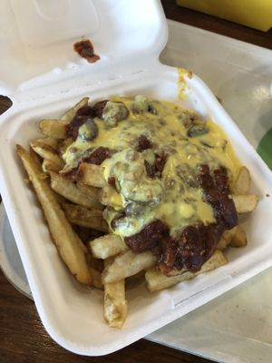 Best chili cheese fries ever!  at Plant Power Fast Food - Ocean Beach in San Diego