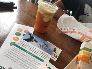 Yes on Prop 12 at Plant Power Fast Food - Ocean Beach in San Diego