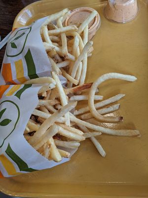 Delicious crispy fries at Plant Power Fast Food - Ocean Beach in San Diego