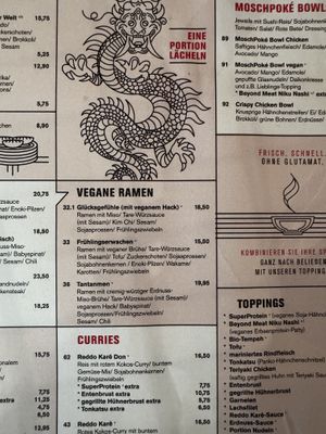 Vegan menu   at FRA - MoschMosch - T2 in Frankfurt