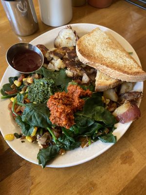 South Pine Scramble with tofu   at South Pine Cafe in Grass Valley