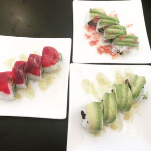 Assortment of vegan rolls at Aisuru Sushi in Northbridge
