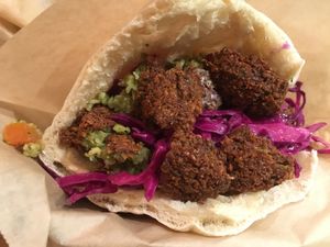 Falafel pita so good!  at ChickPeas Kitchen in Davis