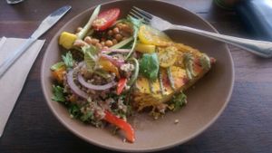Tofu frittata, Quinoa salad, chickpea salad at Full Of Life Organics in Toowoomba