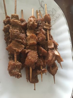 Fried mushroom kebab  at Wu Tai Yun in Sanya