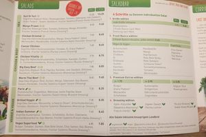 Menu (Nov 2017)  at Dean & David - Hunsrückenstr in Dusseldorf