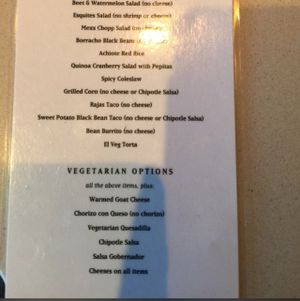 vegetarian options at Sol Mexican Cocina in Newport Beach