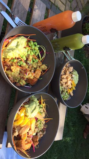 cold pressed juices and vegan bowls  at Sprout in Dresden