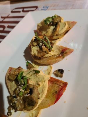 hummus bruscheta at Marietta in Medellin