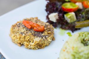 Soy meat burger at Marietta in Medellin