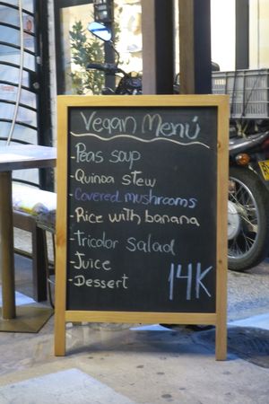 Menu of the day at Marietta in Medellin