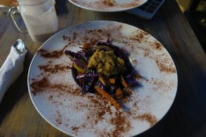 Wok vegetables with "protein" at Marietta in Medellin
