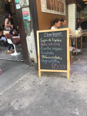 Menu del dis, vegano  at Marietta in Medellin