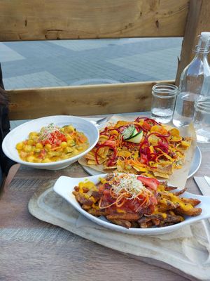 Our yummy dishes at Nourish Bistro in Banff