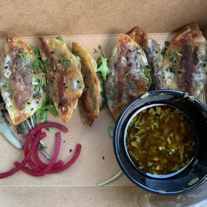 Gyoza at Nourish Bistro in Banff