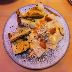 wild mushroom ravioli at Nourish Bistro in Banff