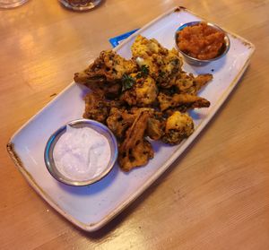 tempura broccoli at Nourish Bistro in Banff