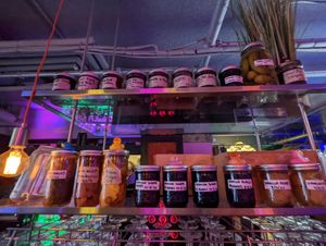 Their canning experiments are on display above the bar at Nourish Bistro in Banff