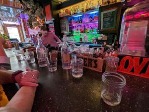 Sitting at the bar for dinner has a side benefit: watching Alex and the other bartenders at Nourish Bistro in Banff