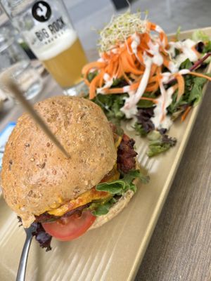 The plant based Boss Burger ❤️  at Nourish Bistro in Banff