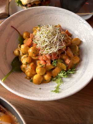 Vegan Mac and cheese   at Nourish Bistro in Banff