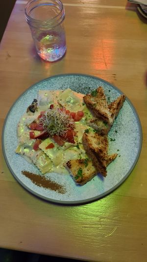 Wild Mushroom Ravioli at Nourish Bistro in Banff