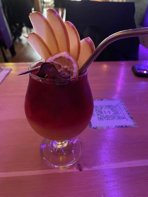 Beet juice  at Nourish Bistro in Banff