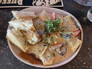 Wild Mushroom Ravioli   at Nourish Bistro in Banff
