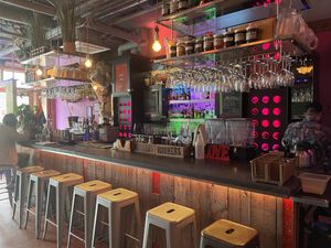 The bar  at Nourish Bistro in Banff