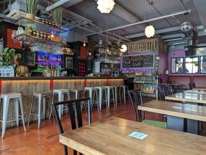 Inside bar at Nourish Bistro in Banff