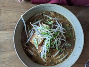 Ramen with tofu at Nourish Bistro in Banff