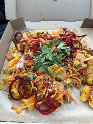 Vegan nachos   at Nourish Bistro in Banff