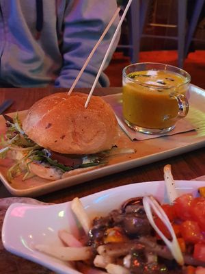 Burger at Nourish Bistro in Banff