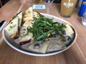 Mushroom risotto vegan  at Nourish Bistro in Banff
