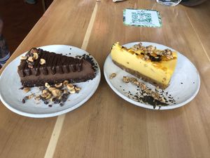 Nutella and Mango cheesecake vegan, delicious   at Nourish Bistro in Banff