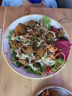 Falafel salad   at Nourish Bistro in Banff