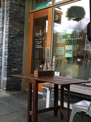 entrance at Nourish Bistro in Banff