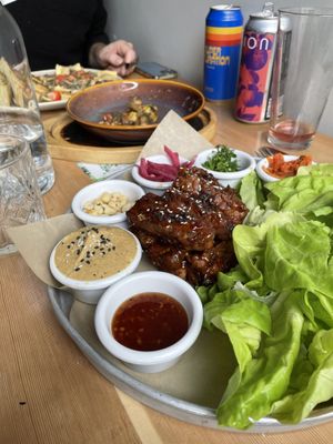 Chinese BBQ tempeh lettuce wraps   at Nourish Bistro in Banff