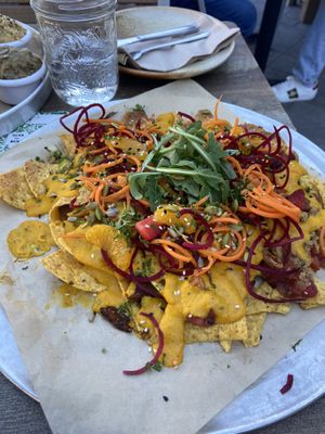 Vegan nachos  at Nourish Bistro in Banff